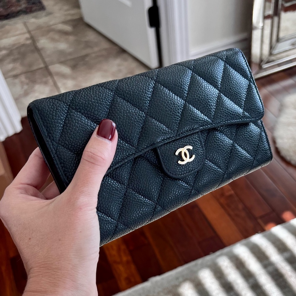 Beautiful Chanel Black Classic wallet.